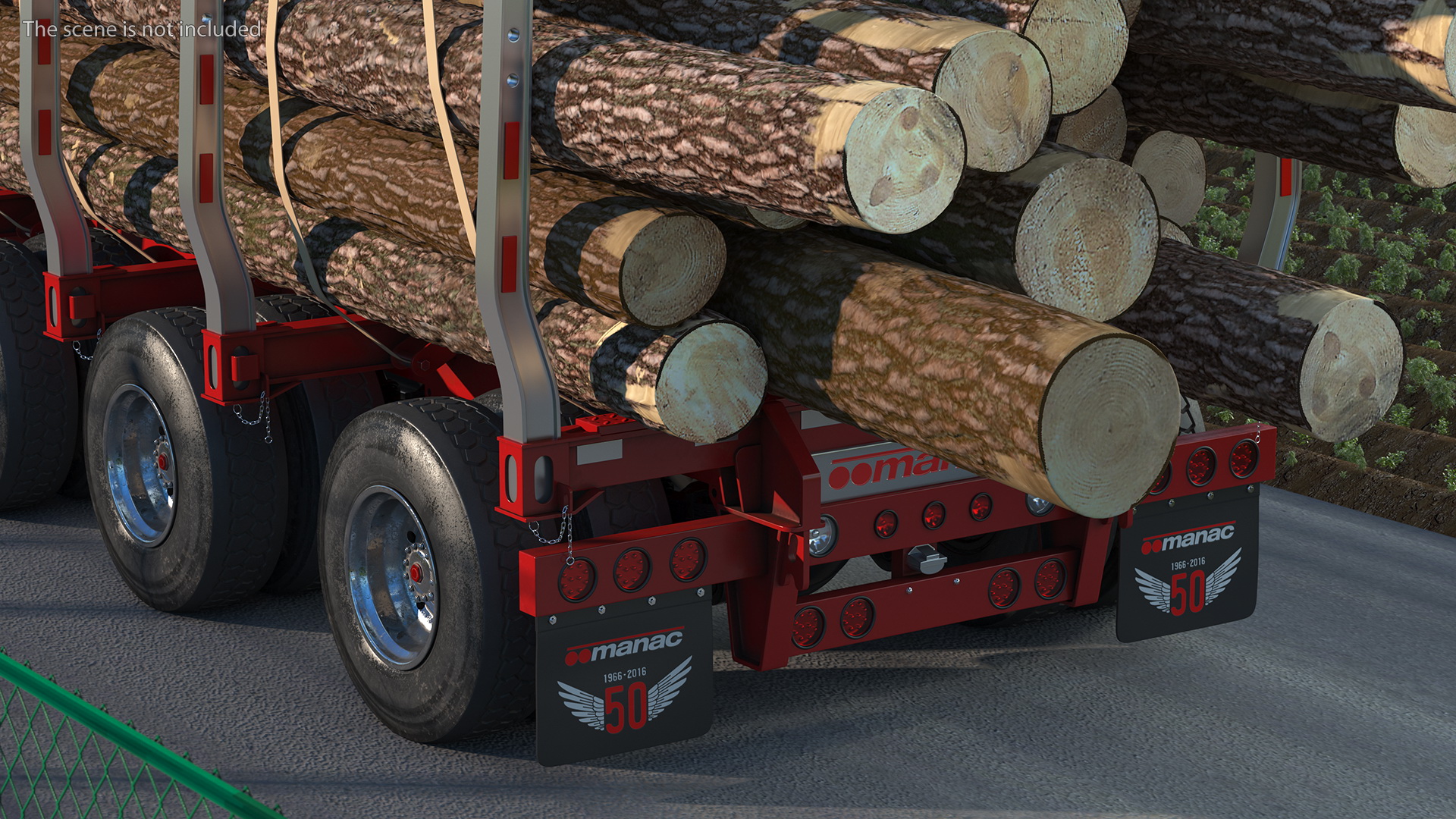 3D Marmon Truck With Logging Trailer model