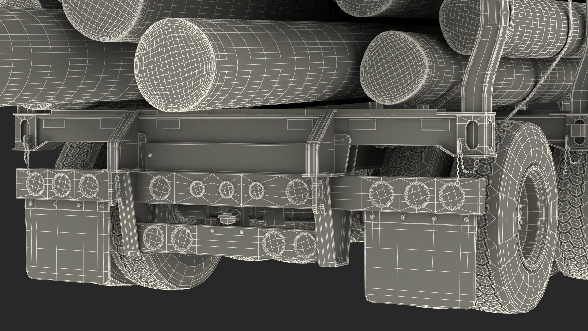 3D Marmon Truck With Logging Trailer model