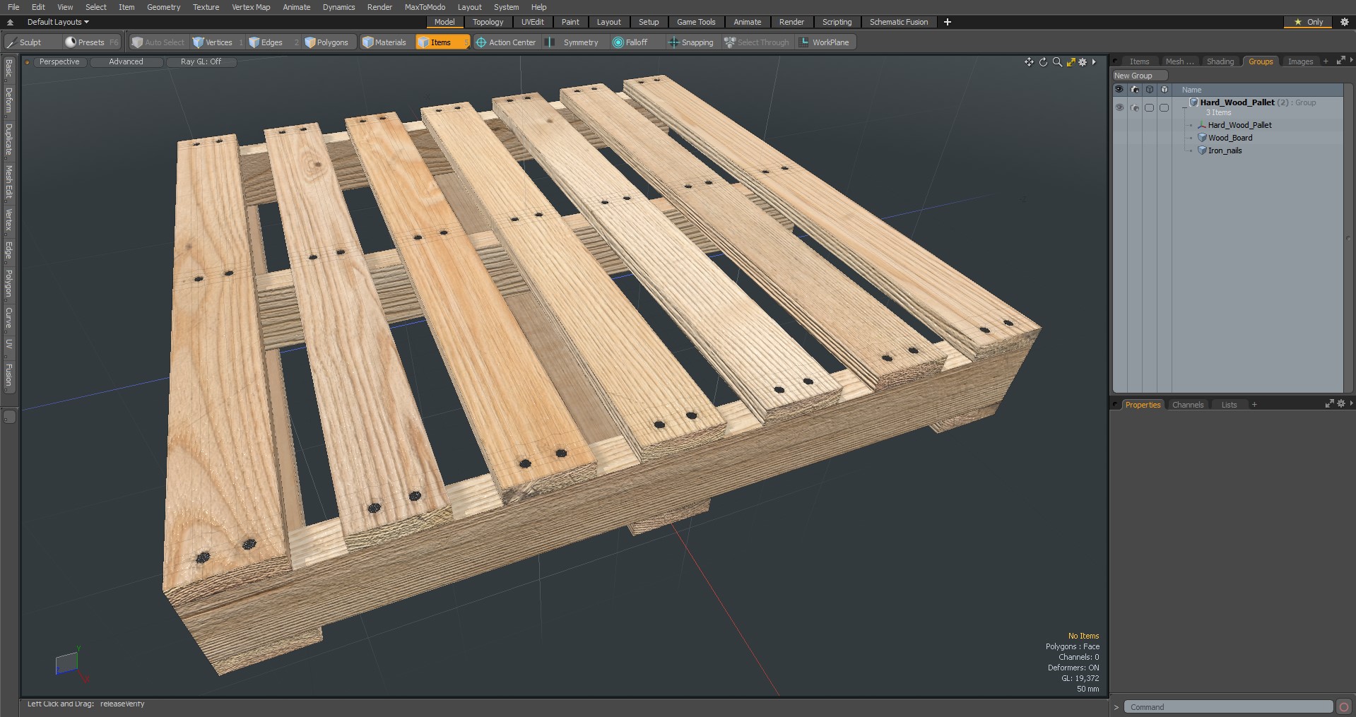 3D Hard Wood Pallet
