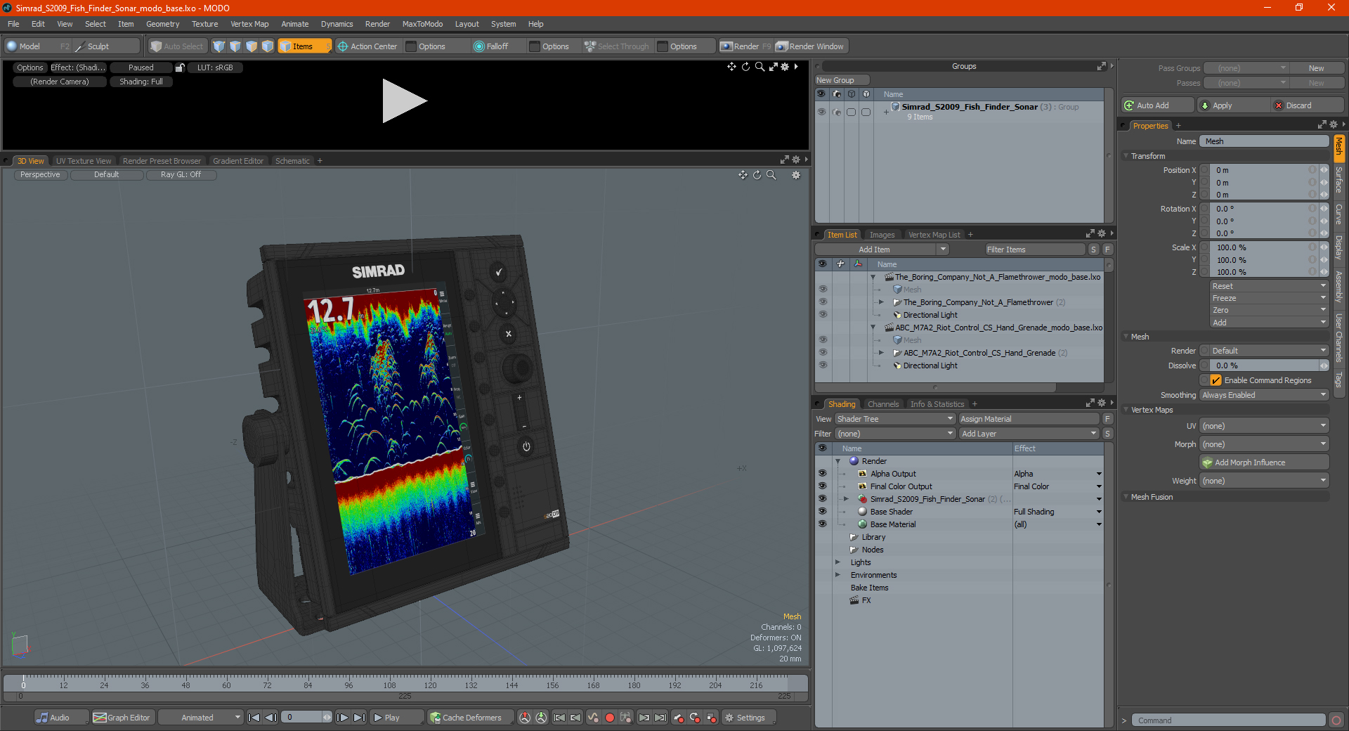 3D model Simrad S2009 Fish Finder Sonar