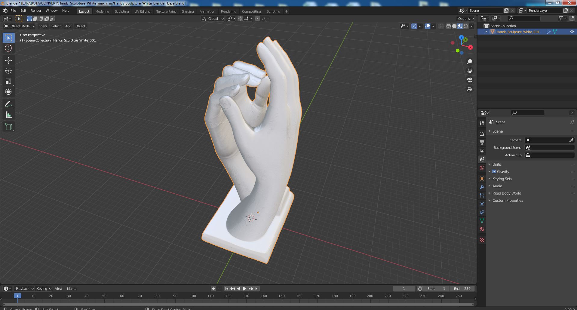 Hands Sculpture White for 3D Print 3D model
