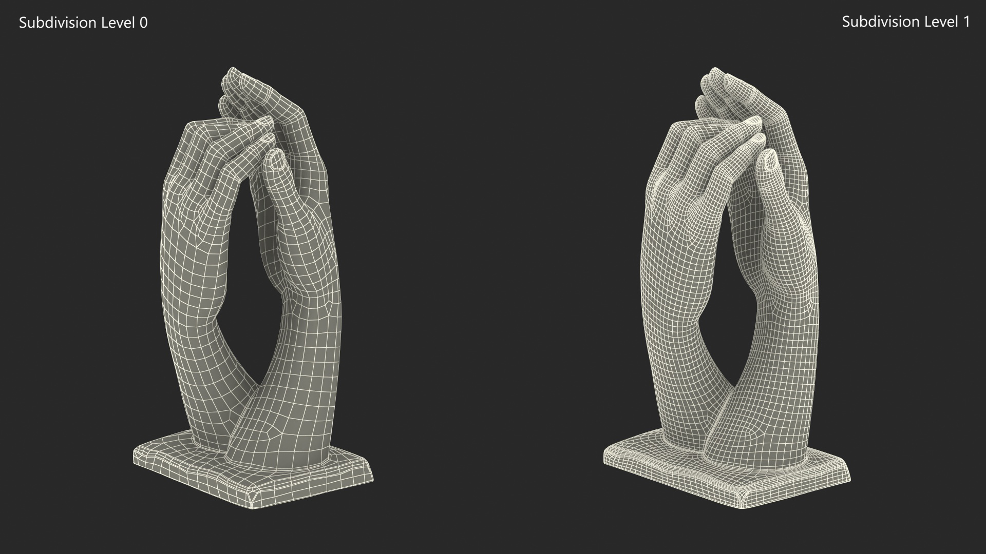 Hands Sculpture White for 3D Print 3D model