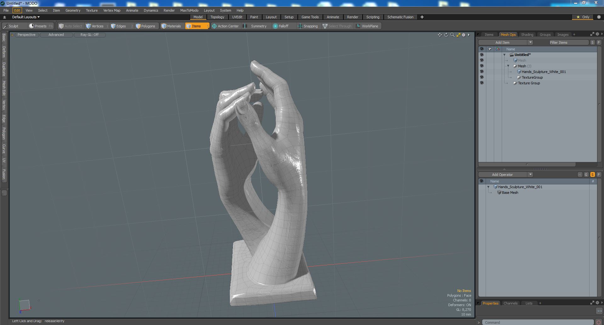 Hands Sculpture White for 3D Print 3D model