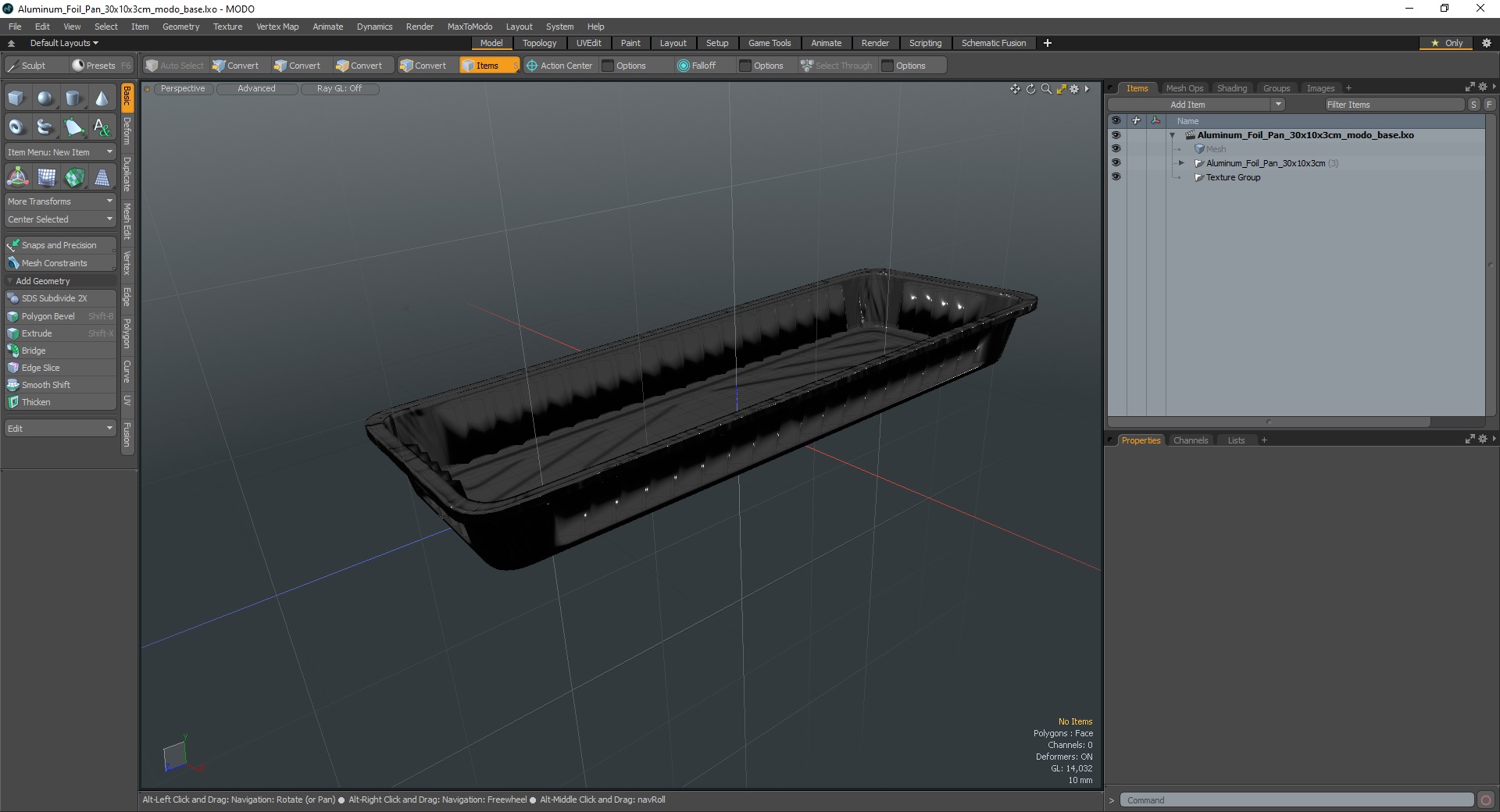 Aluminum Foil Pan 30x10x3cm 3D