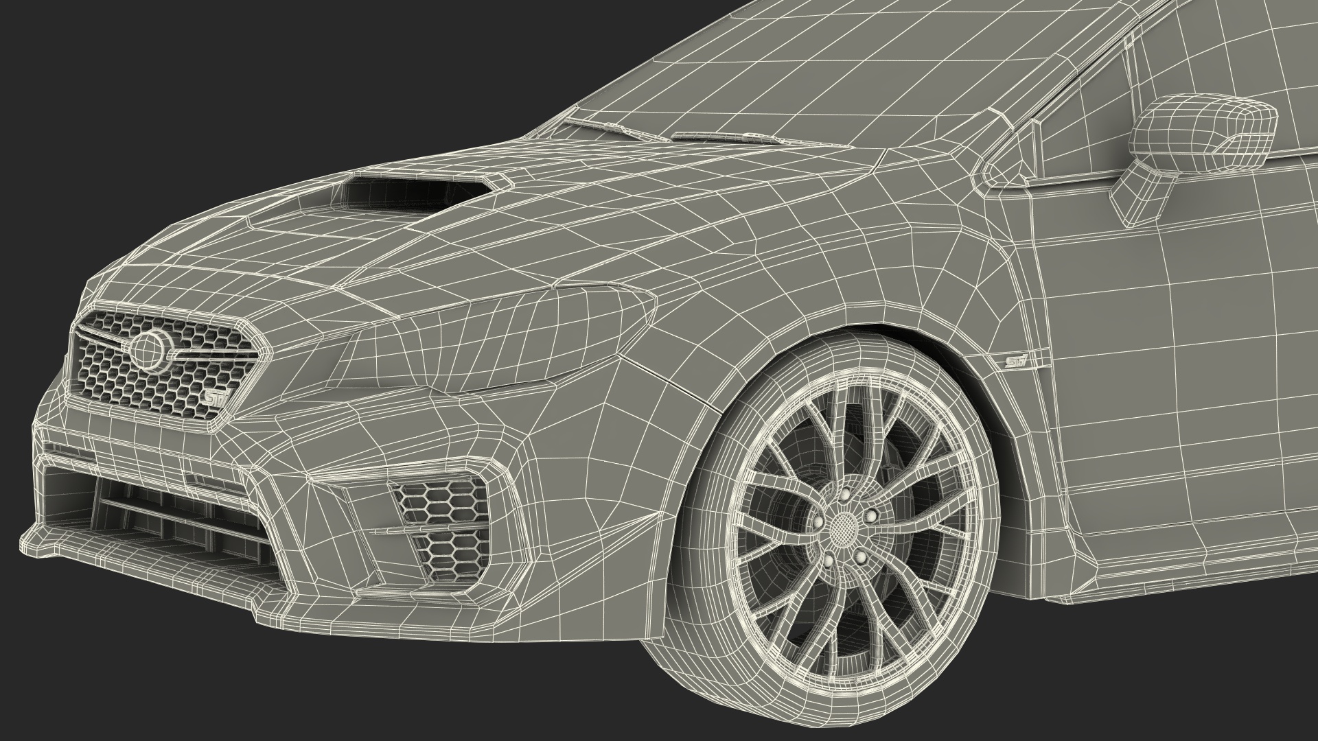 3D model Subaru WRX STI 2021 Sedan Blue