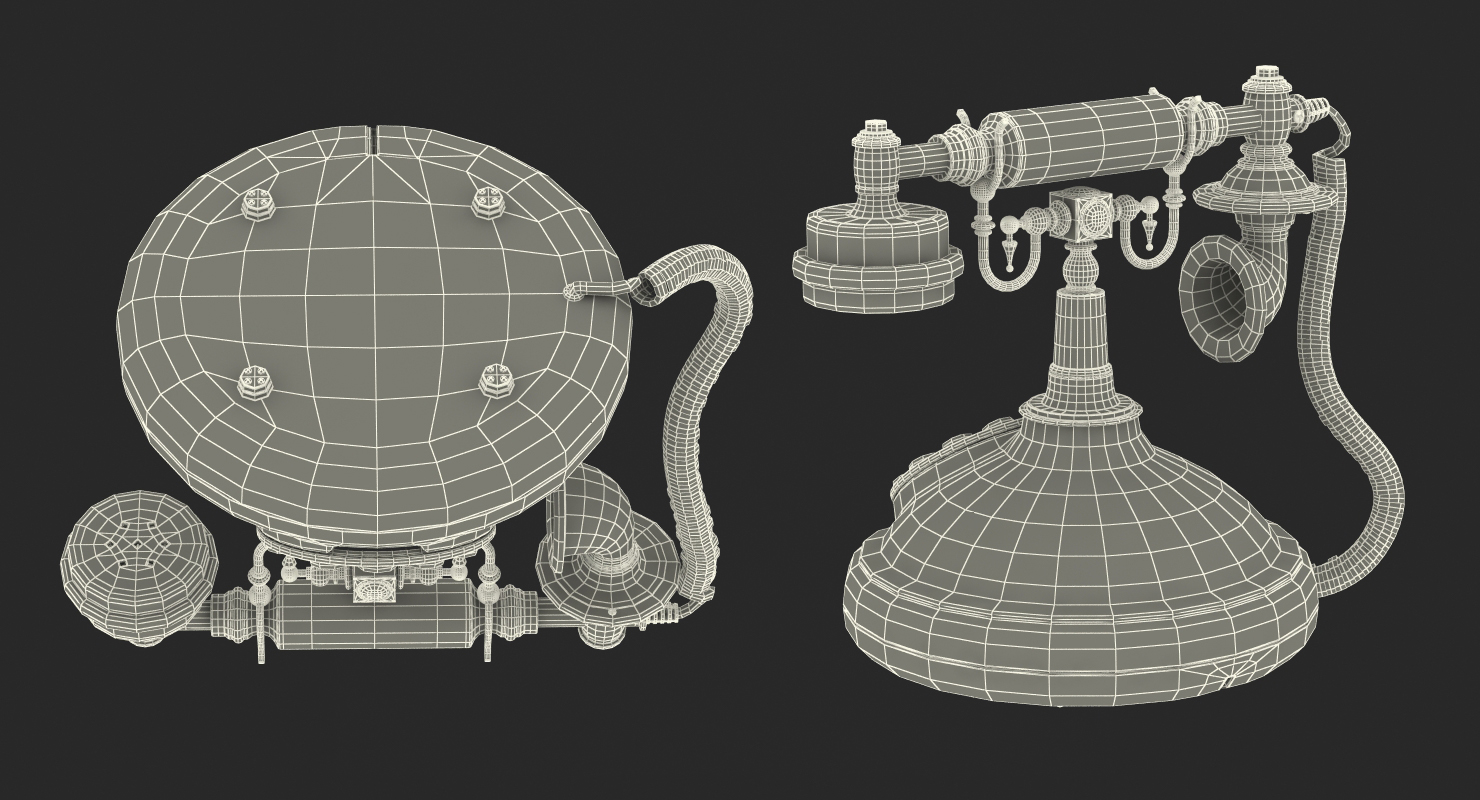 3D model Vintage Antique Telephone