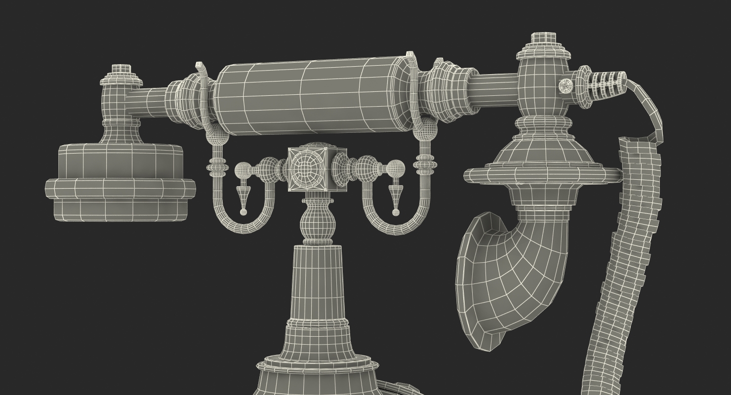 3D model Vintage Antique Telephone