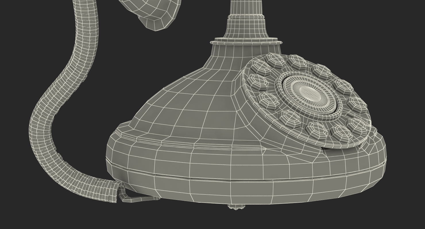 3D model Vintage Antique Telephone