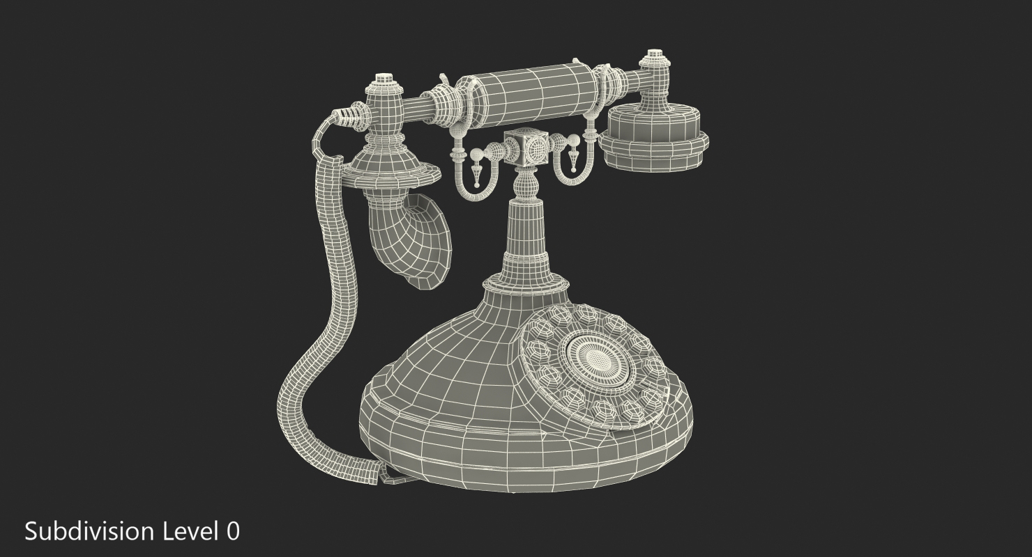 3D model Vintage Antique Telephone