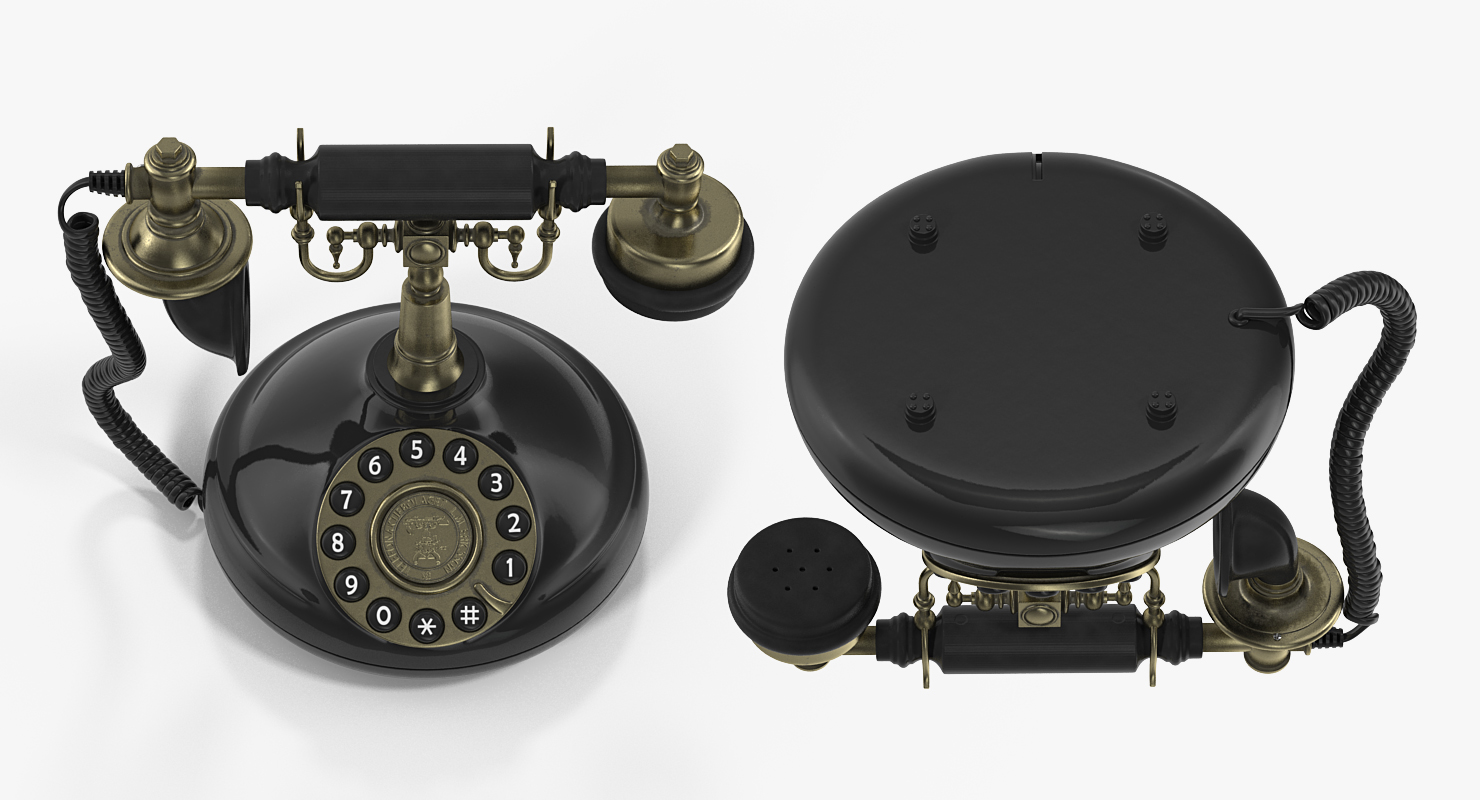 3D model Vintage Antique Telephone