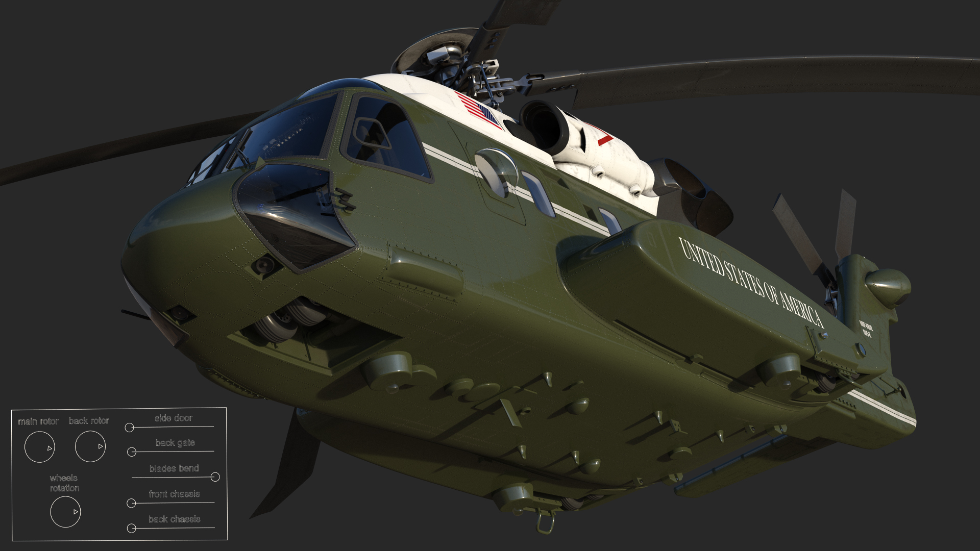 Sikorsky VH-92 Marine One Rigged 3D