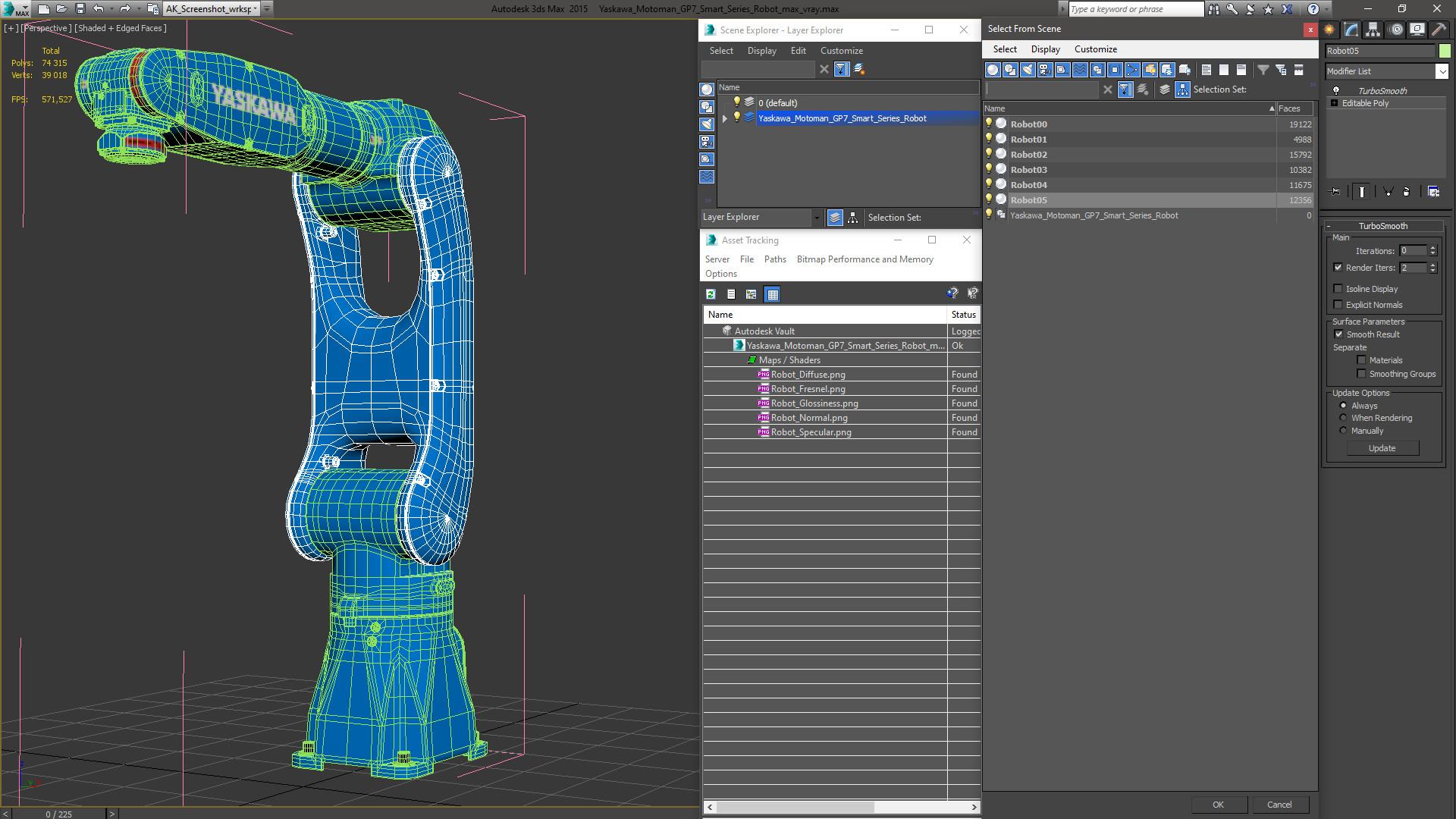 3D Yaskawa Motoman GP7 Smart Series Robot model