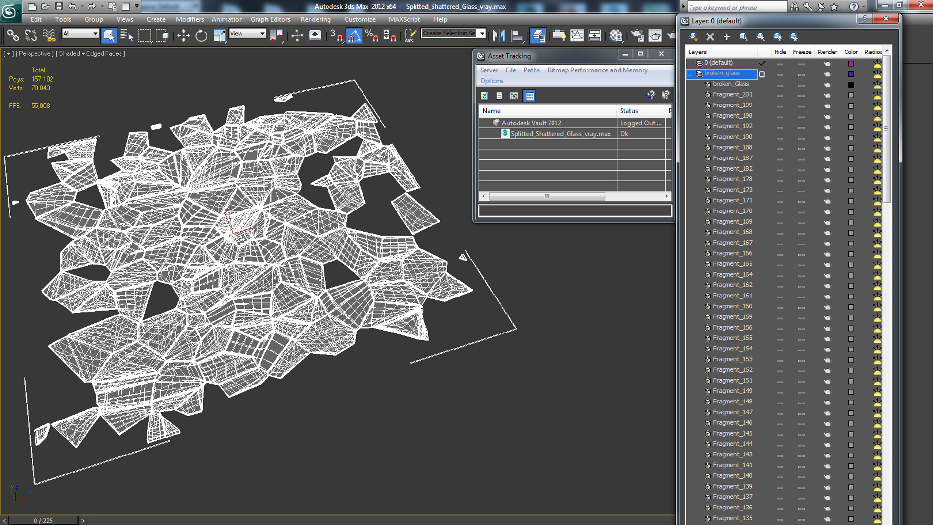 Splitted Shattered Glass 3D model