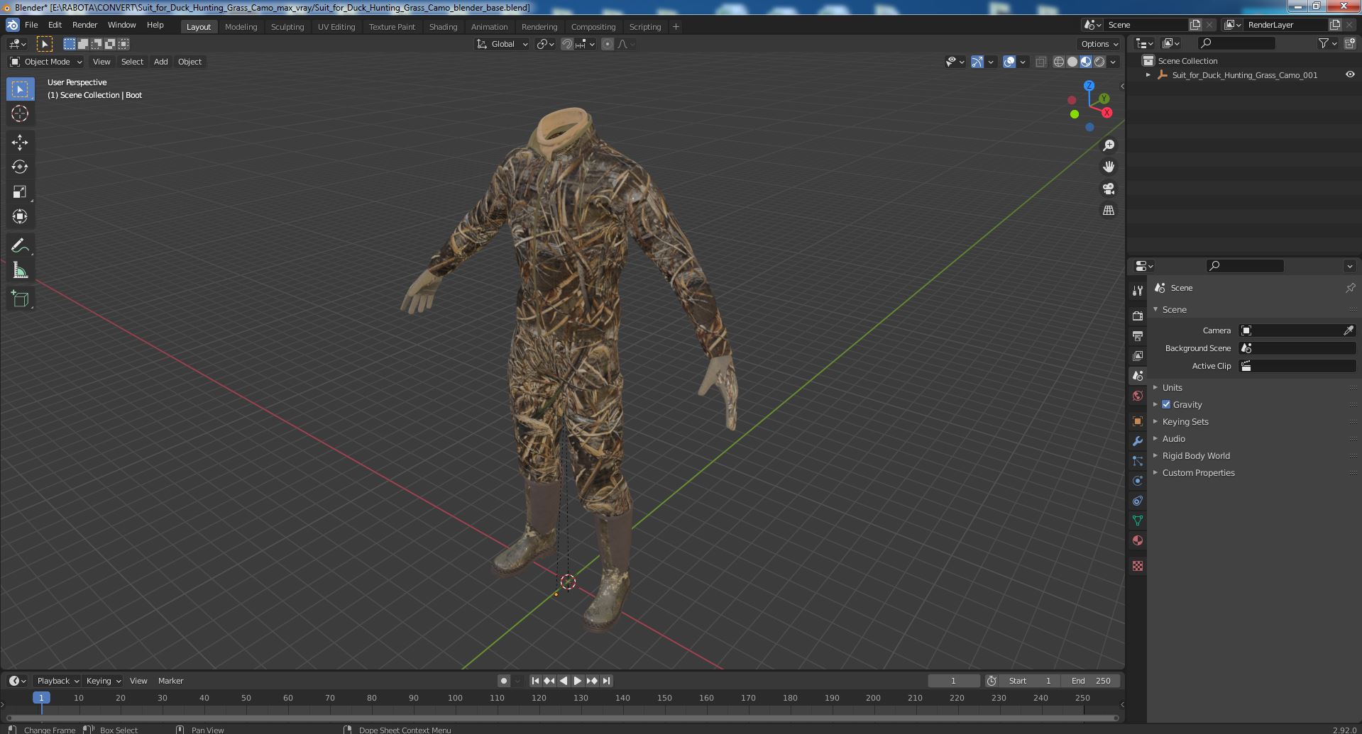 Suit for Duck Hunting Grass Camo 3D