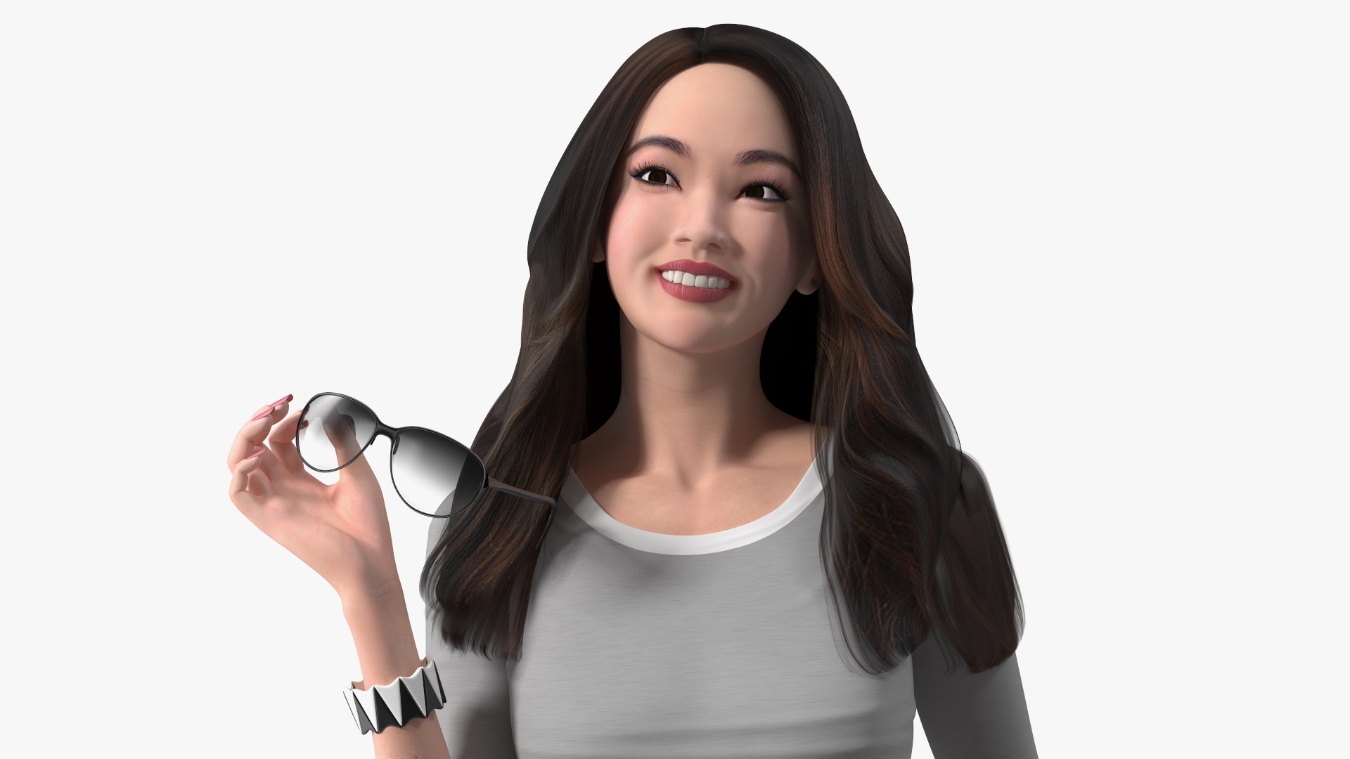 3D Smiling Chinese Woman
