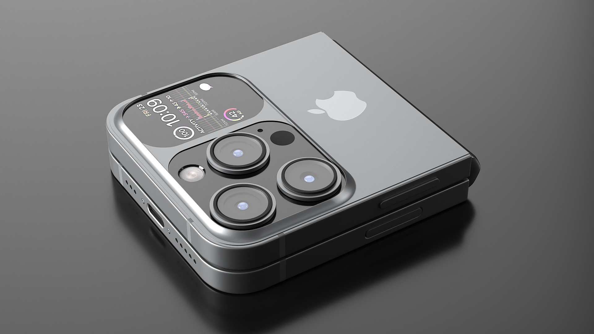 Apple iPhone Flip Closed Midnight Black 3D model