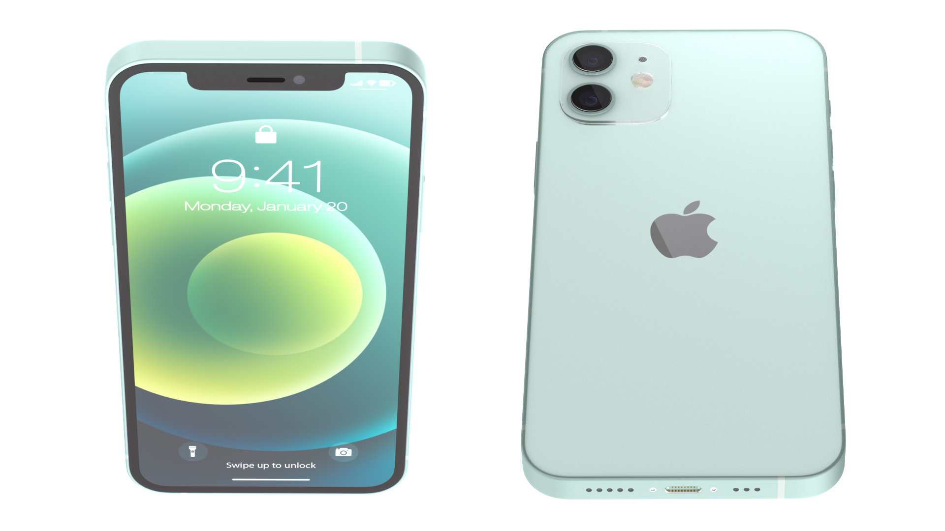 3D Apple iPhone 12 Green