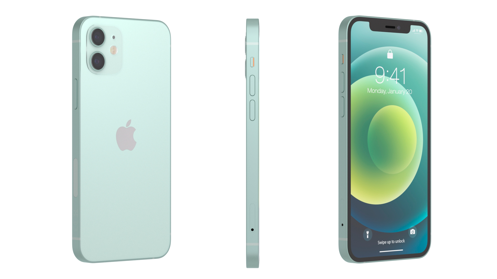 3D Apple iPhone 12 Green
