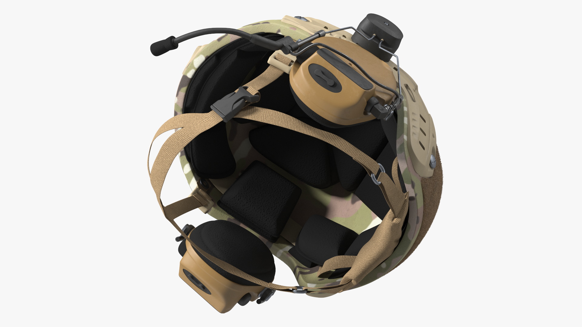 3D model Tactical Gear Helmet Green Camo Fur