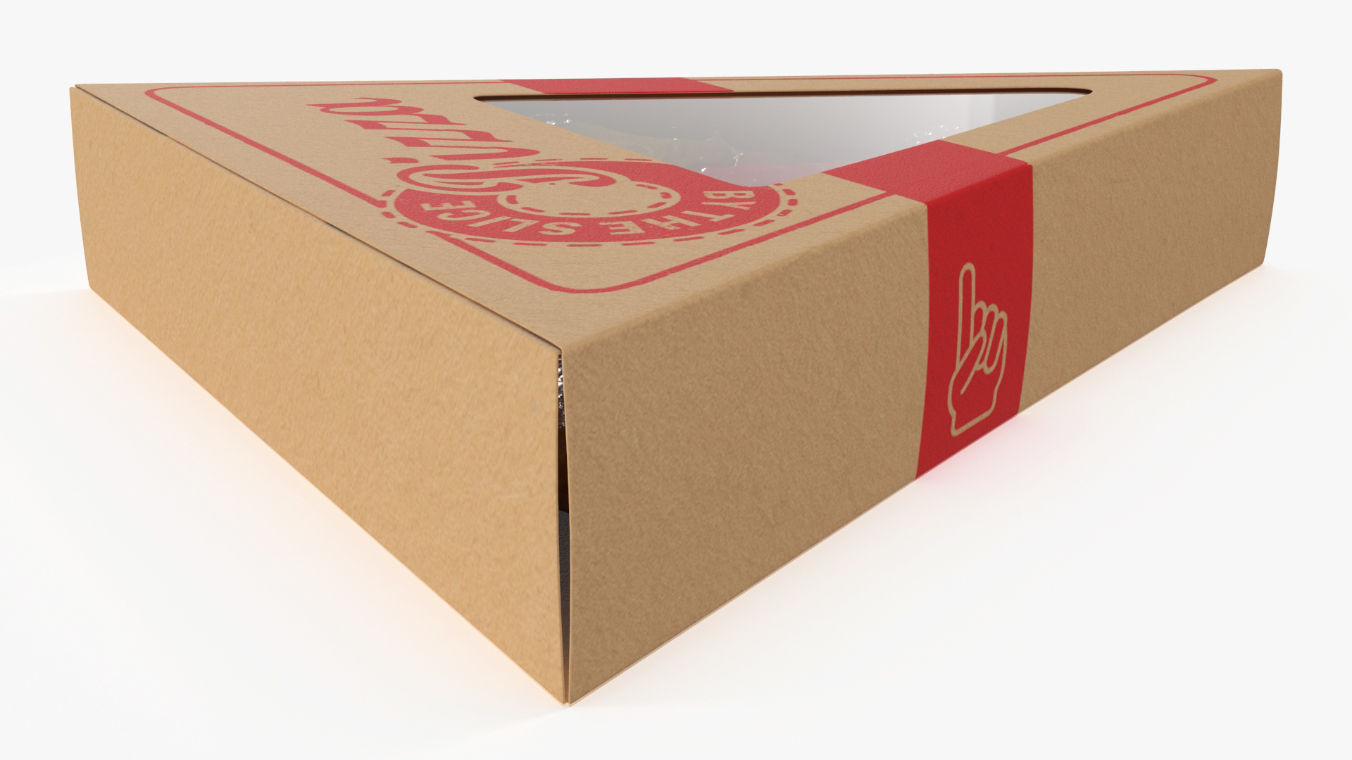 Pizza Slice in Triangle Craft Paper Box 3D model