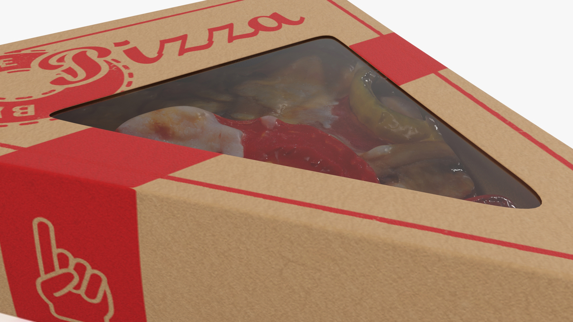 Pizza Slice in Triangle Craft Paper Box 3D model