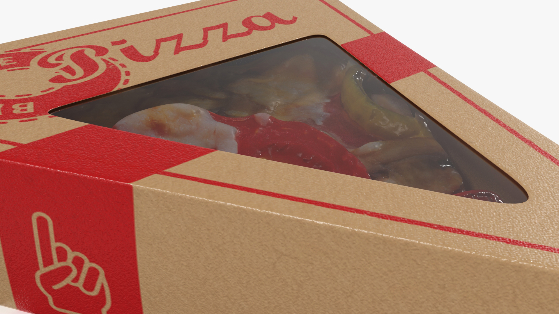 Pizza Slice in Triangle Craft Paper Box 3D model