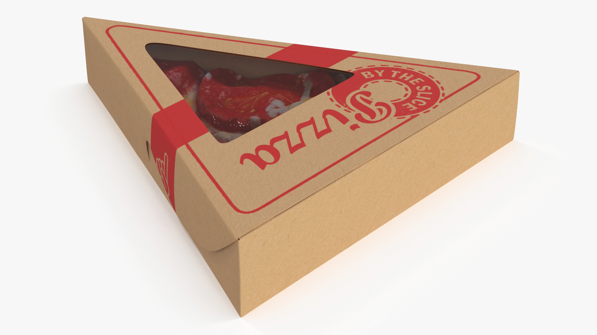 Pizza Slice in Triangle Craft Paper Box 3D model
