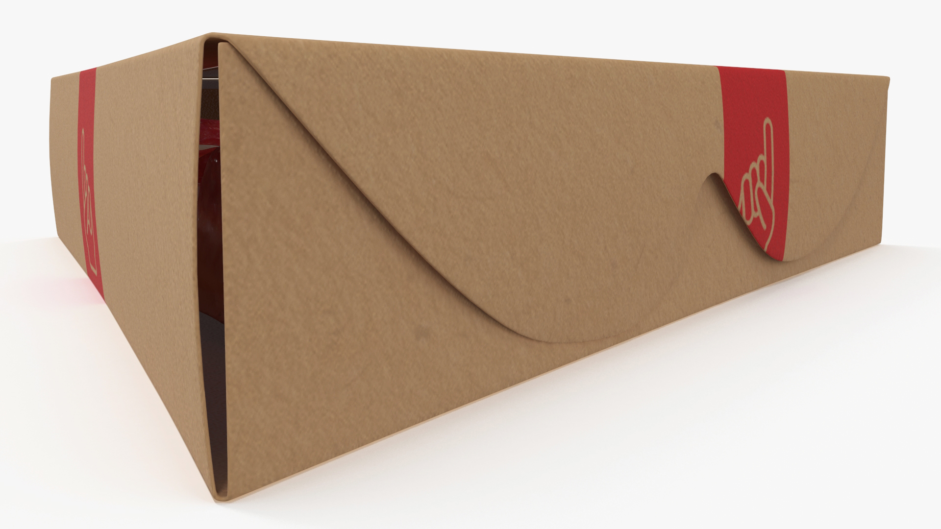 Pizza Slice in Triangle Craft Paper Box 3D model