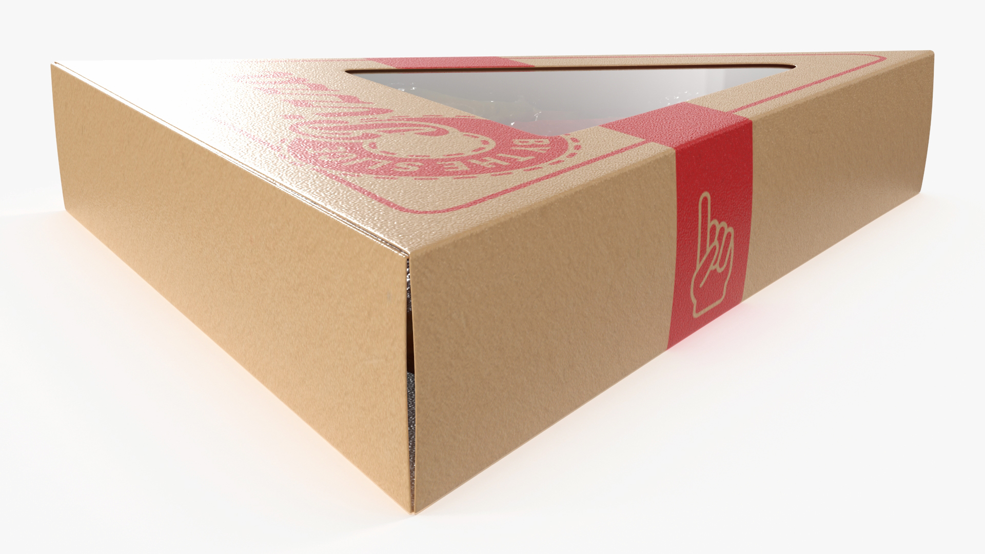 Pizza Slice in Triangle Craft Paper Box 3D model