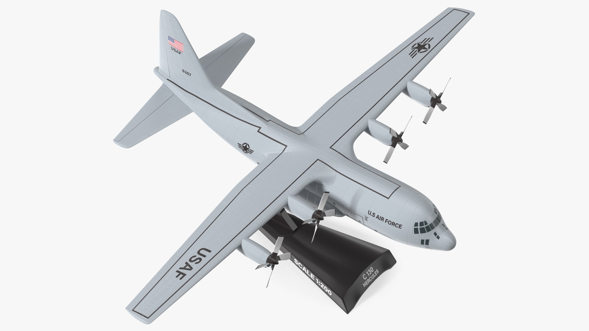3D Hercules C130 Scale Model with Stand