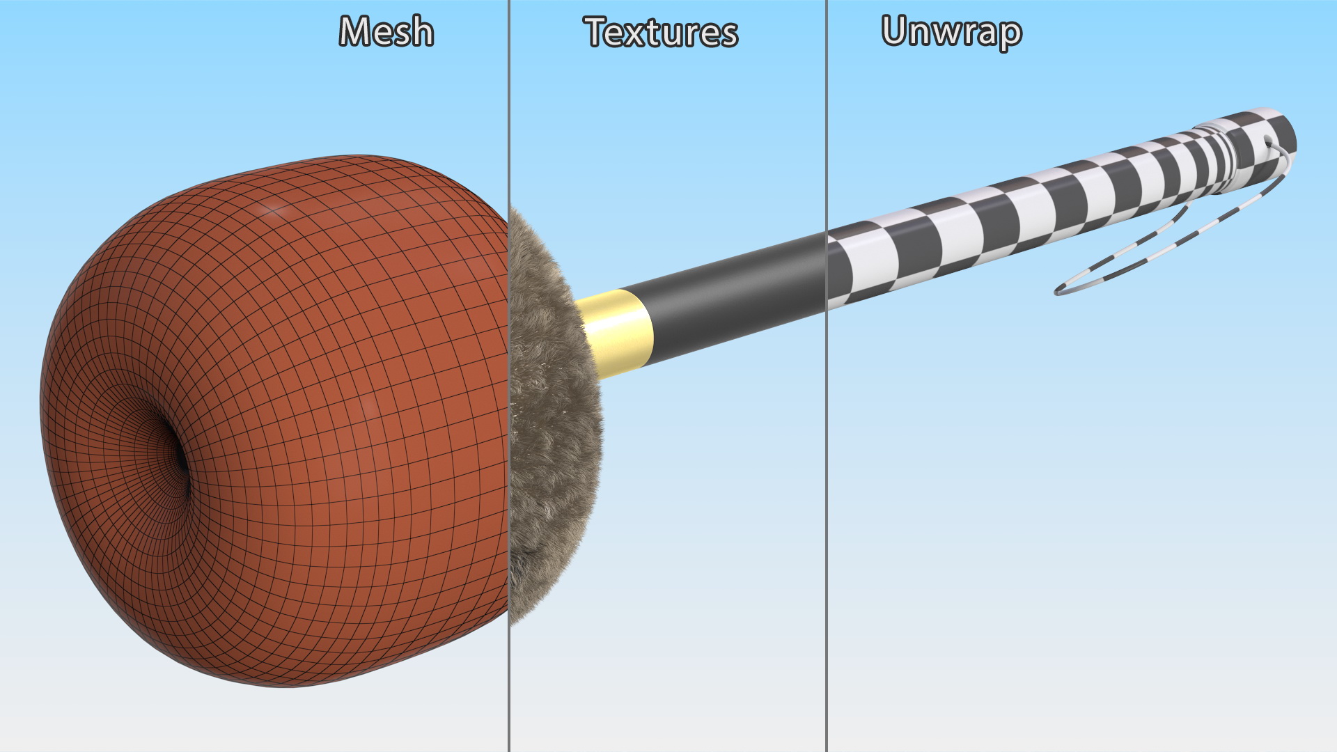 3D model Gong Beater Fur