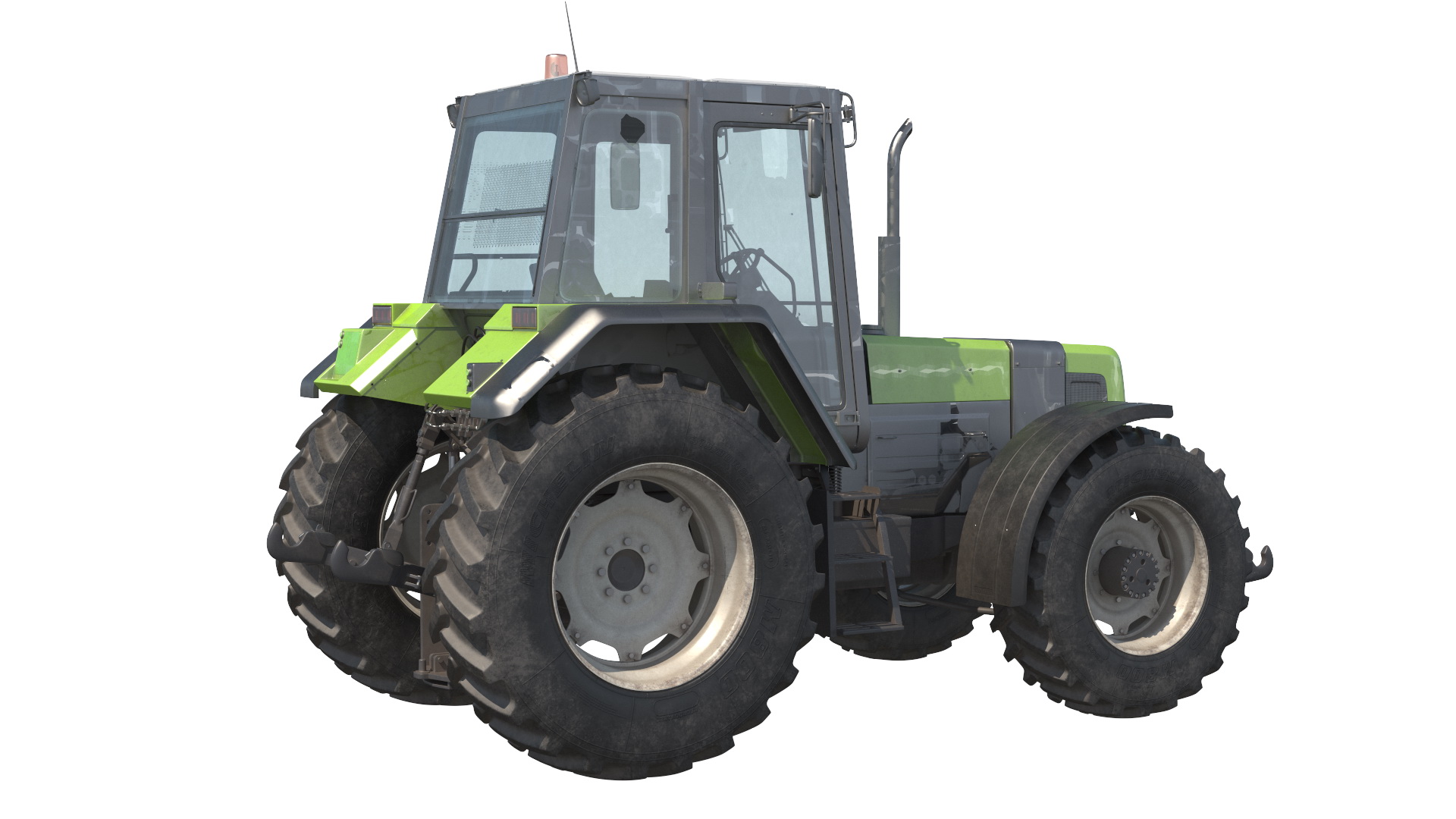 Tractor with Forage Harvester with Dump Trailer 3D