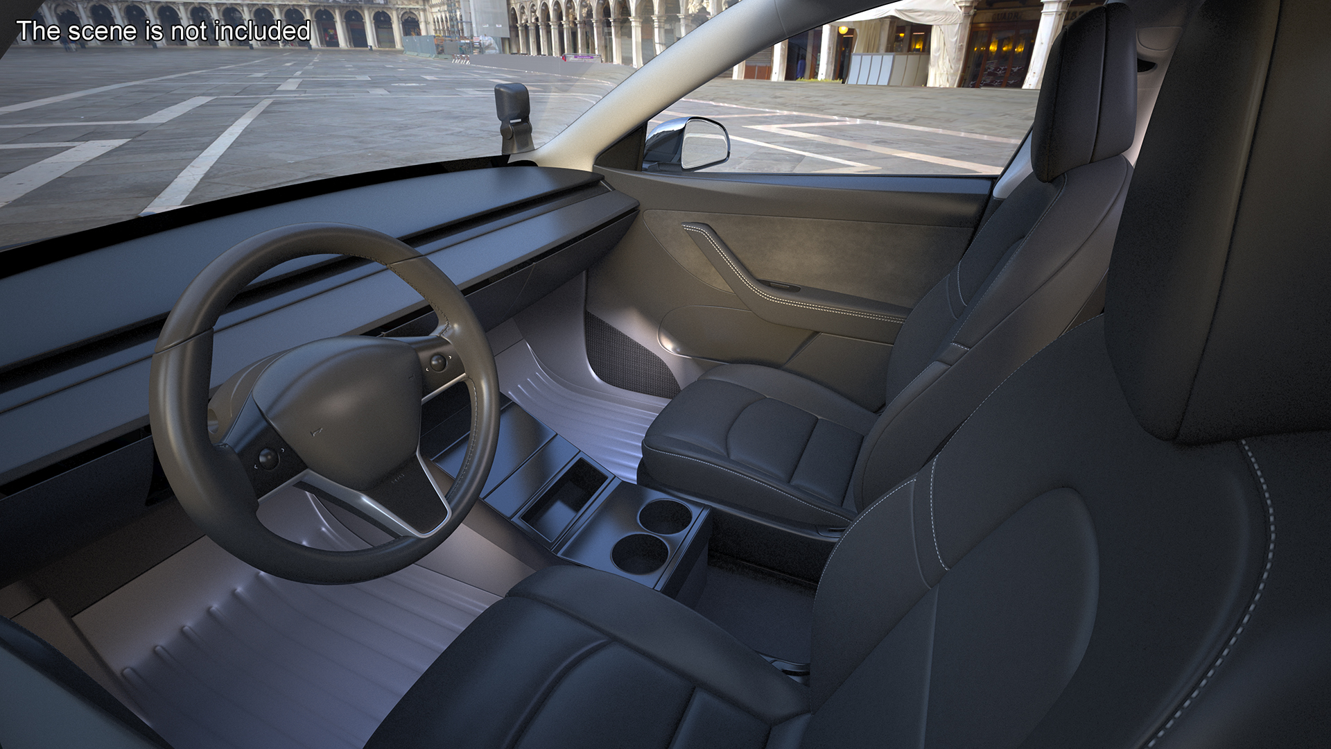 3D Tesla Model Y Police Simple Interior