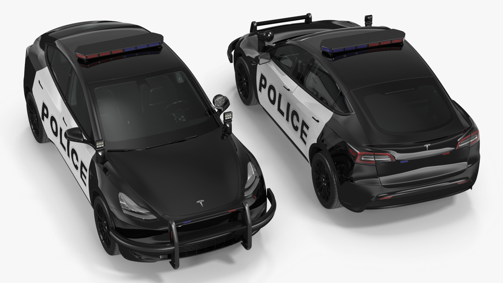 3D Tesla Model Y Police Simple Interior