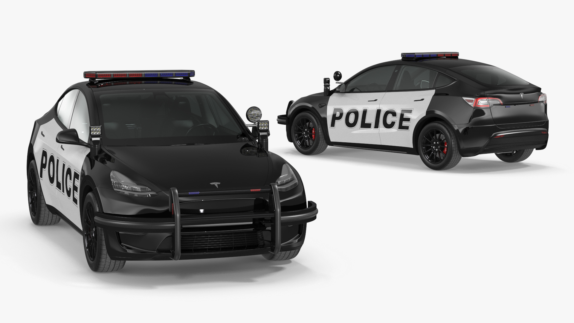3D Tesla Model Y Police Simple Interior