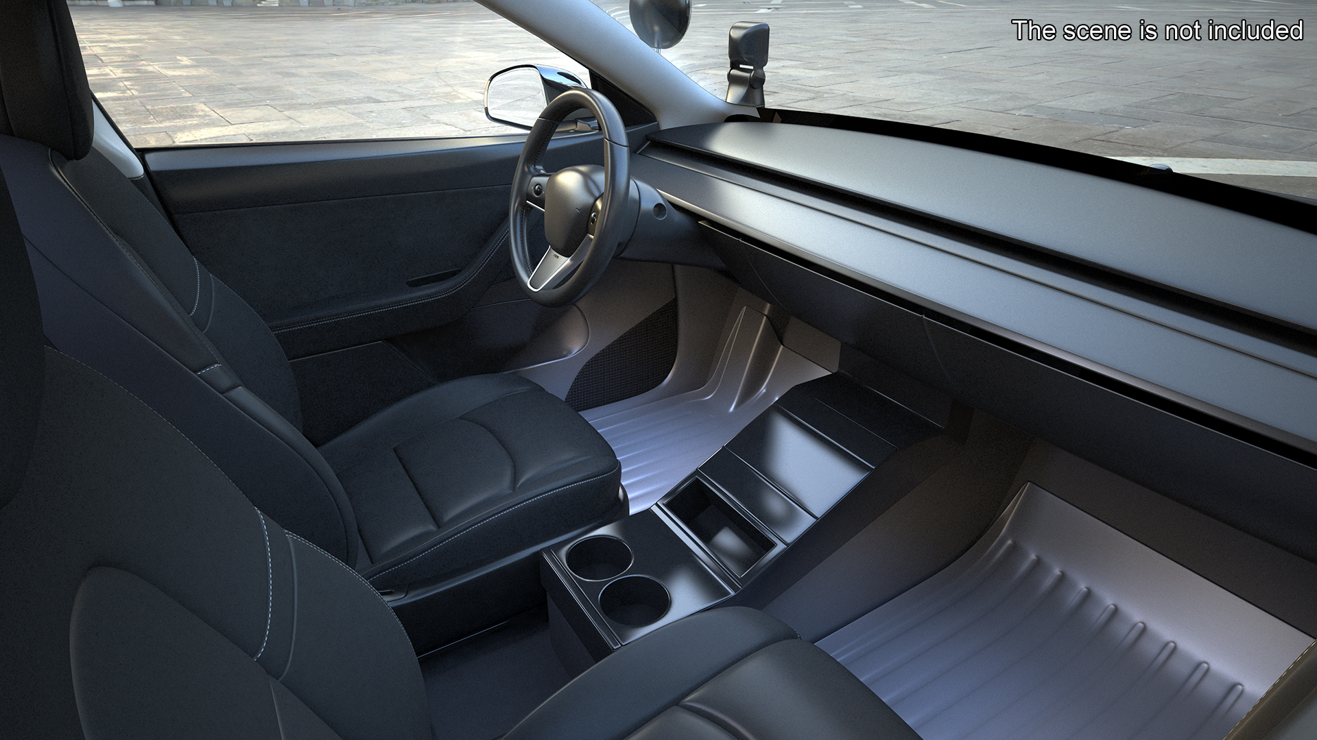 3D Tesla Model Y Police Simple Interior