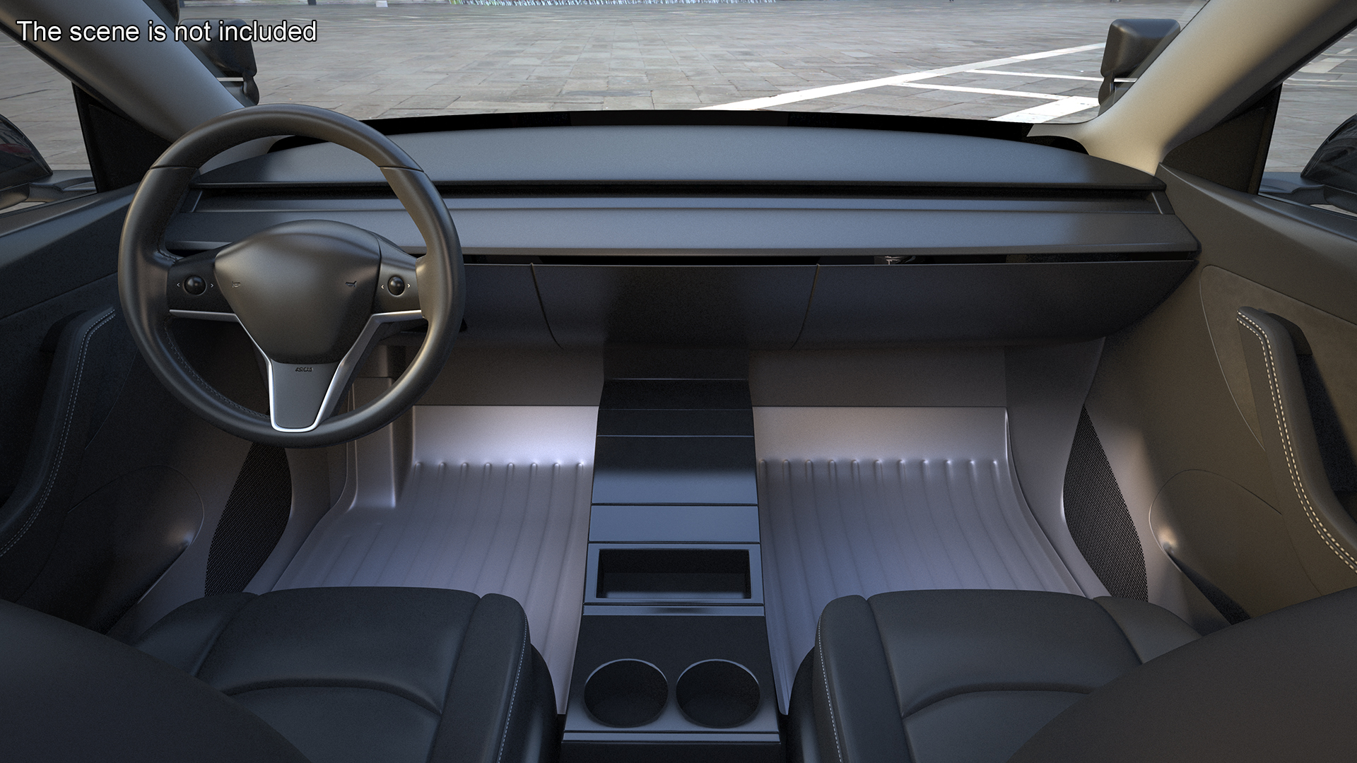 3D Tesla Model Y Police Simple Interior