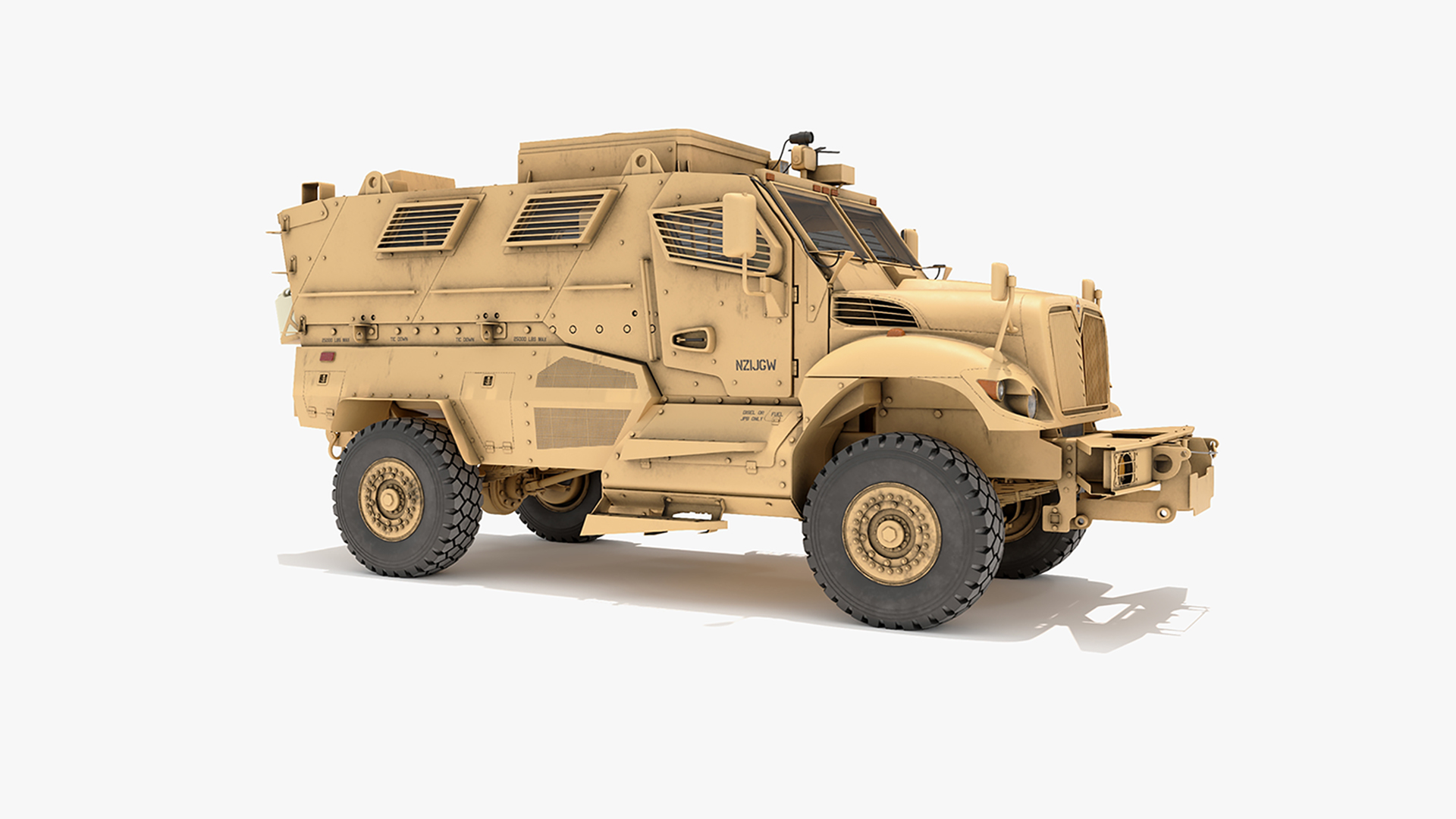 3D Military Armored Vehicle Sandy Rigged for Cinema 4D