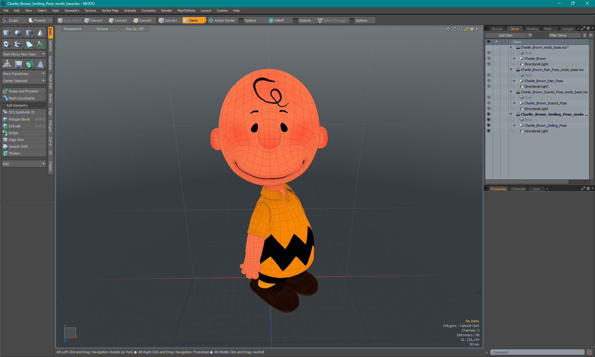 3D Charlie Brown Smiling Pose