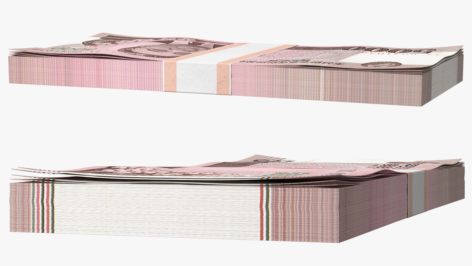 3D model North Korea 5000 Won Banknotes 2008 Pack