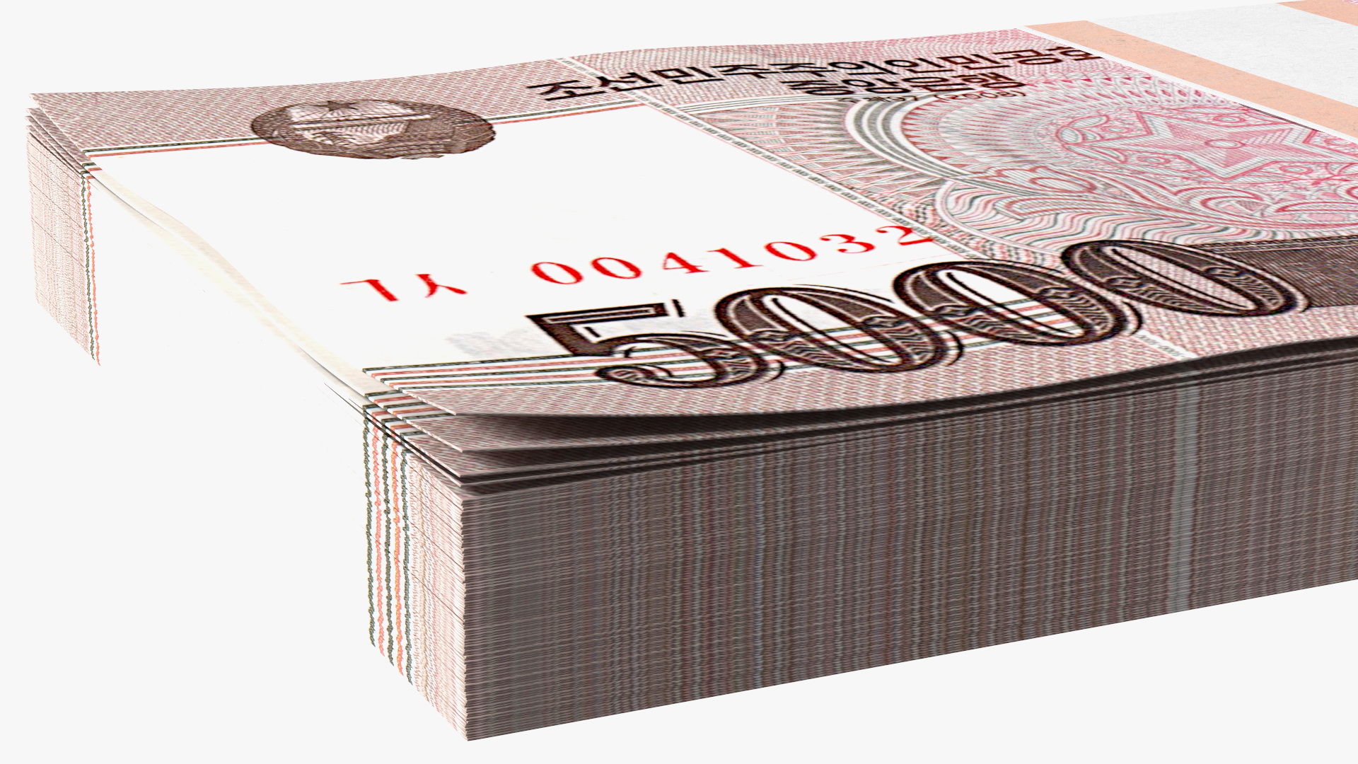 3D model North Korea 5000 Won Banknotes 2008 Pack