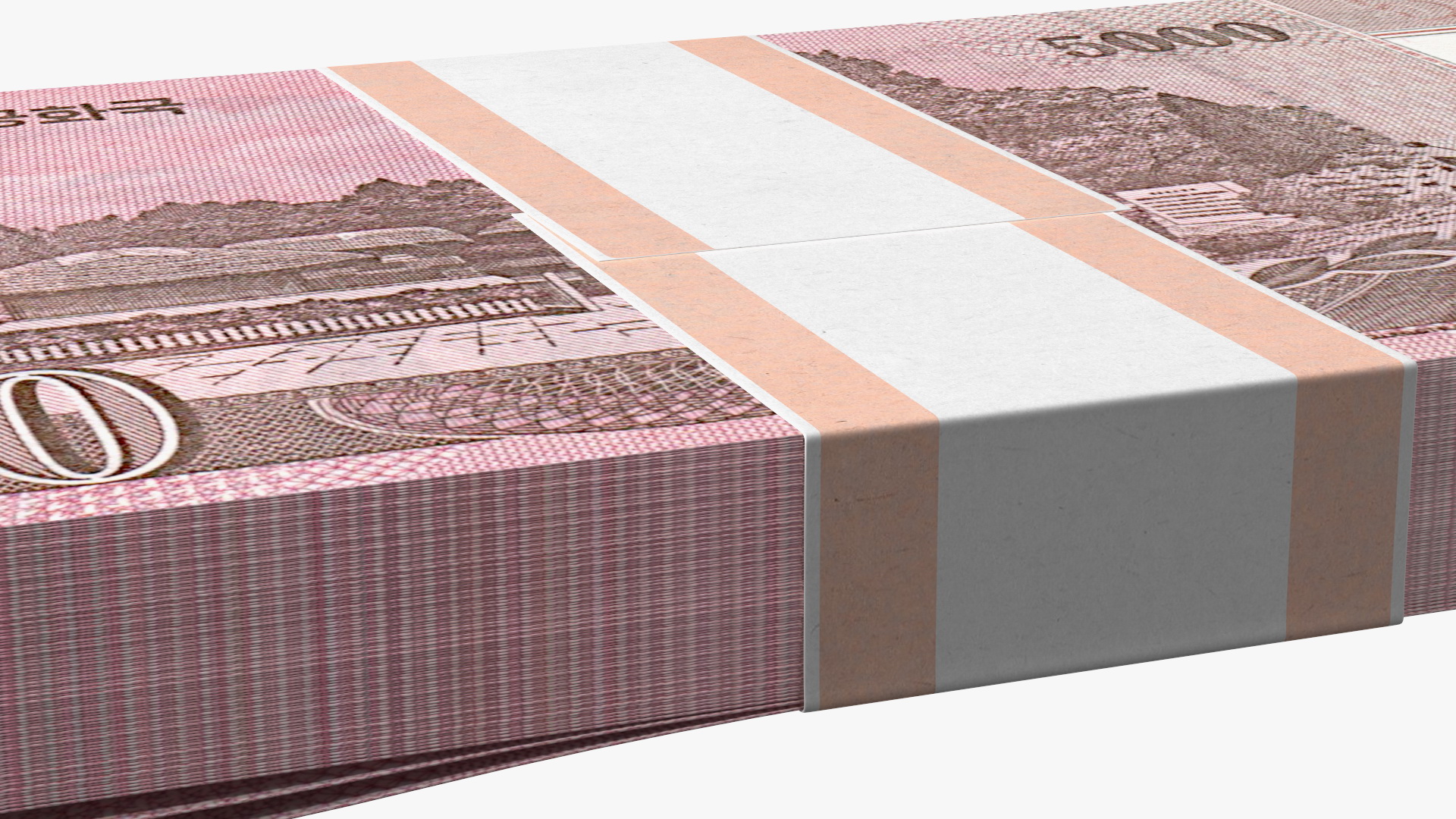 3D model North Korea 5000 Won Banknotes 2008 Pack