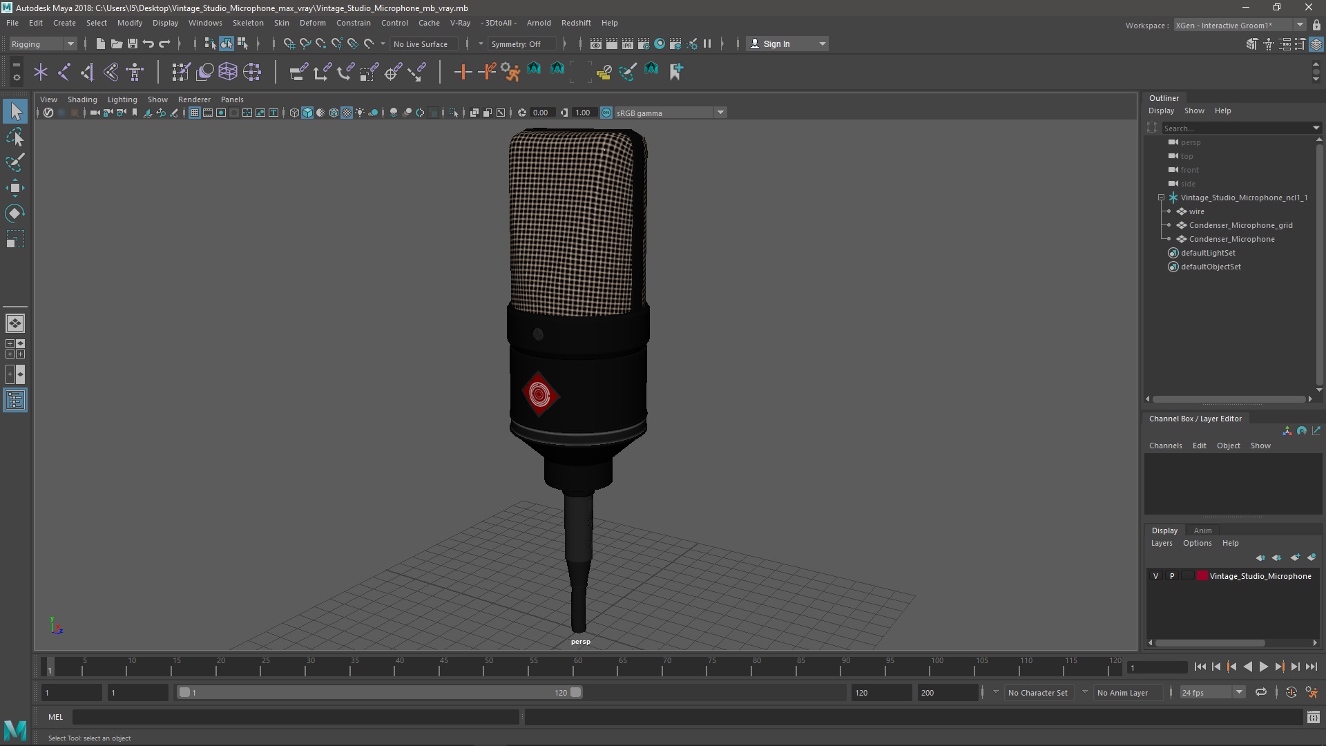 3D model Vintage Studio Microphone