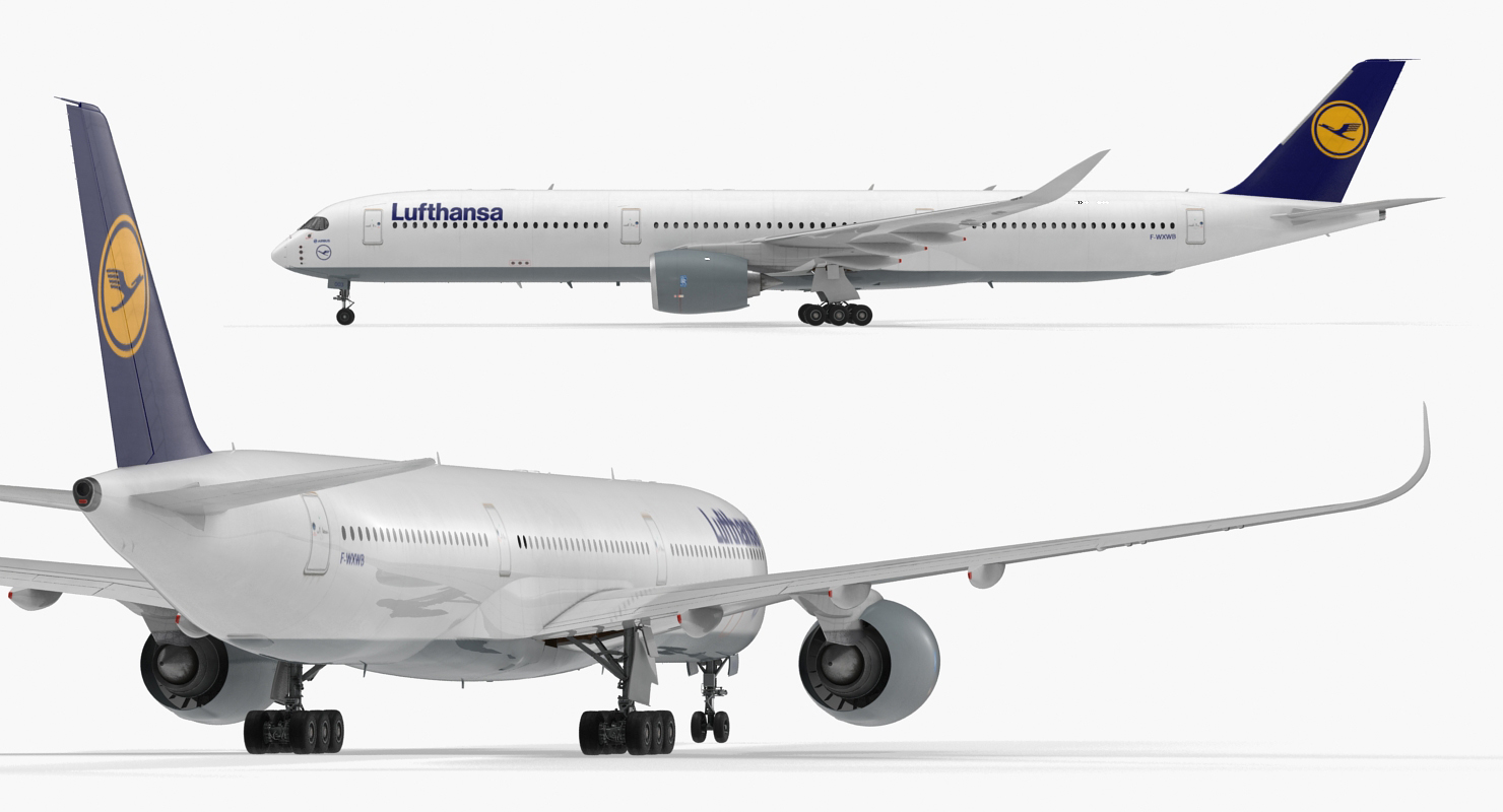 3D Airbus A350 1000 Lufthansa