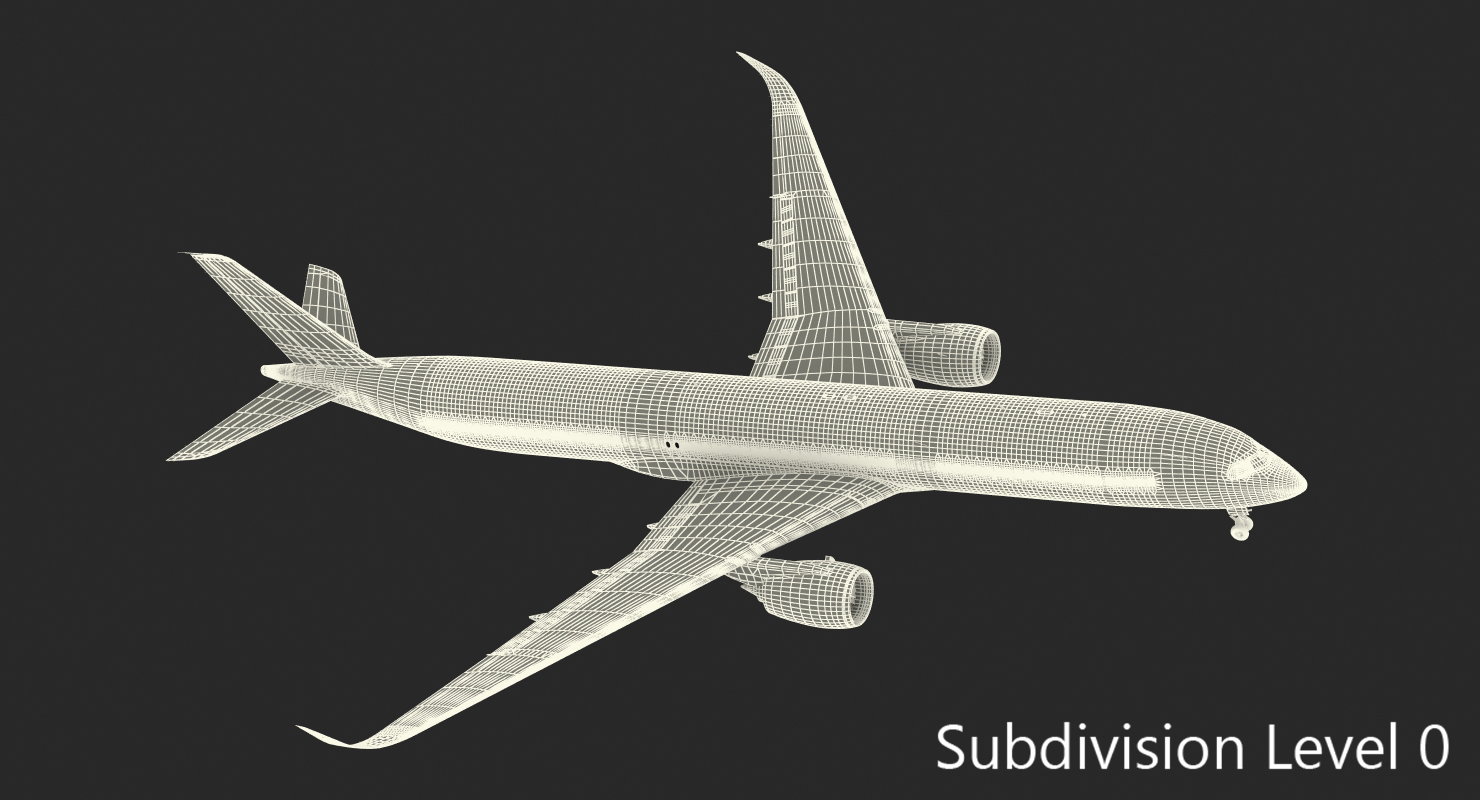 3D Airbus A350 1000 Lufthansa