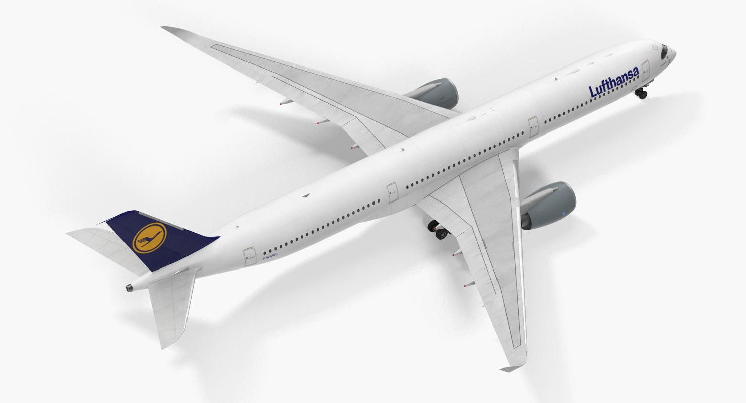 3D Airbus A350 1000 Lufthansa