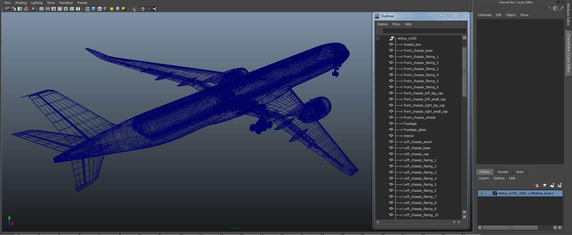 3D Airbus A350 1000 Lufthansa