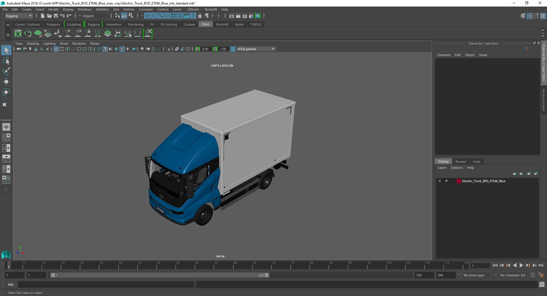 3D Electric Truck BYD ETM6 Blue model