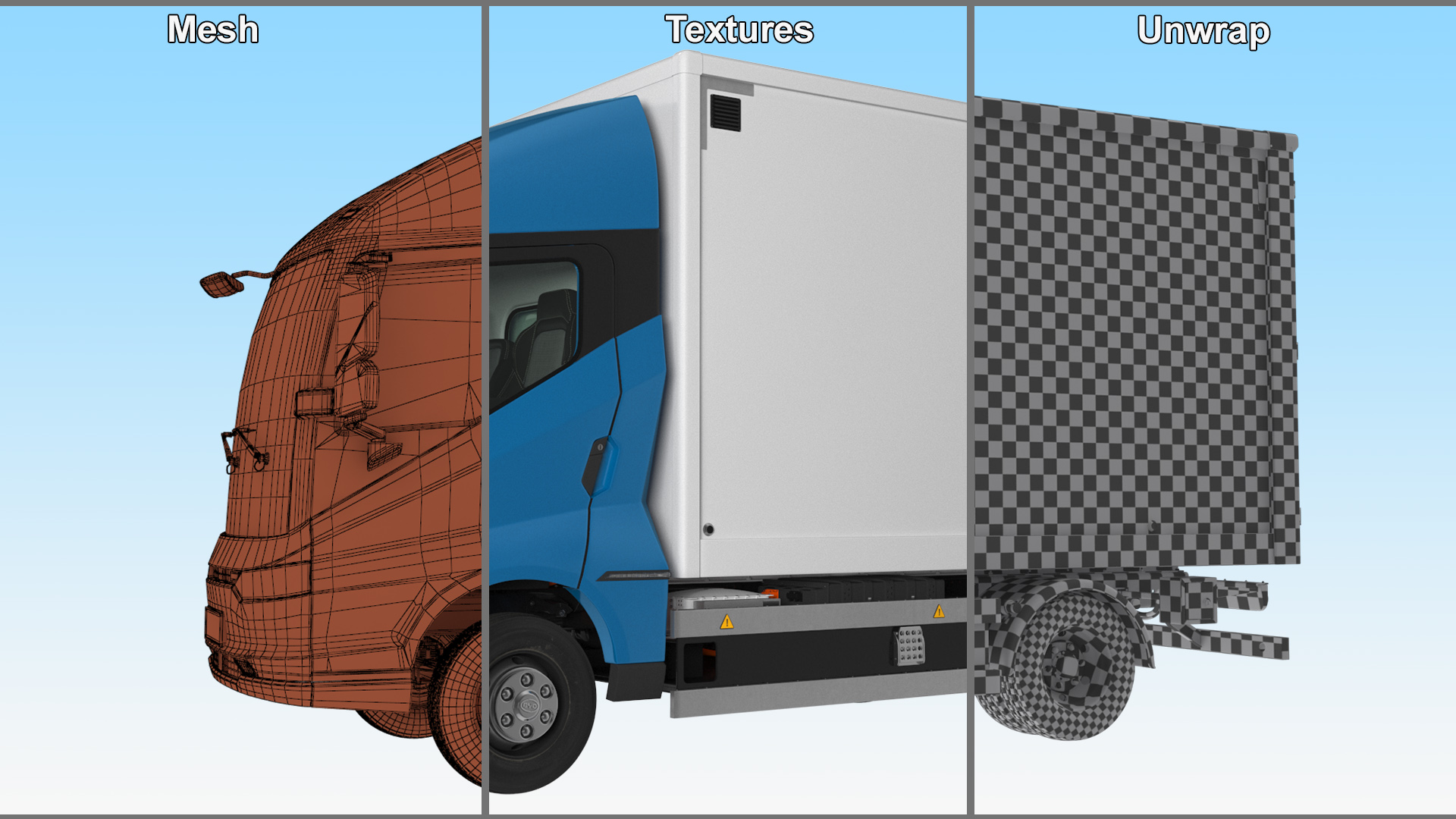 3D Electric Truck BYD ETM6 Blue model