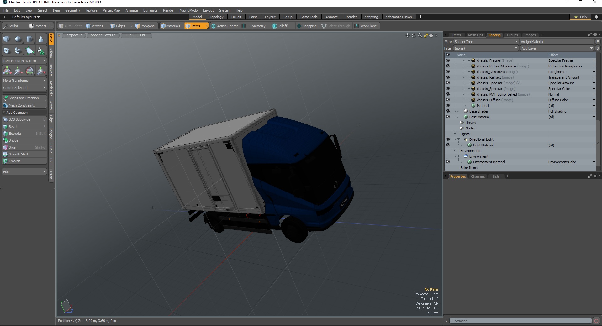 3D Electric Truck BYD ETM6 Blue model